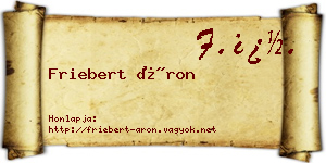 Friebert Áron névjegykártya